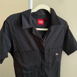 Dickies Black Short-Sleeve Utility Jumpsuit